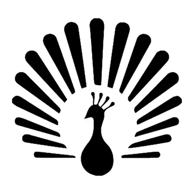 Pavão com leque de penas