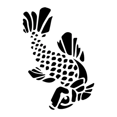 Peixe estilizado em silhueta
