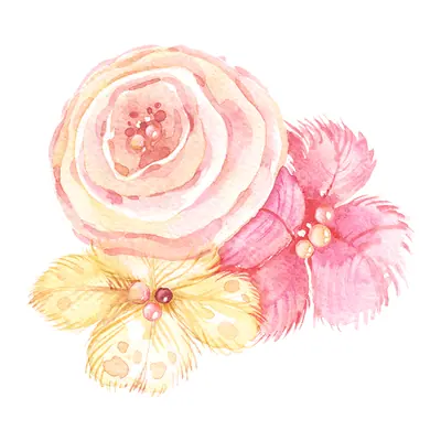 Peônia pastel em aquarela