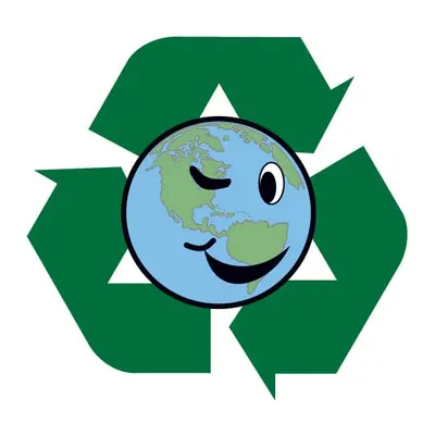 Planeta Terra com símbolo de reciclagem