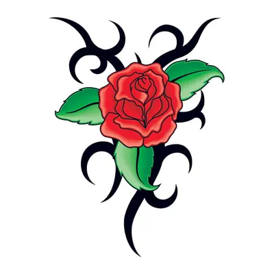 Rosa com ornamento tribal