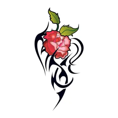 Rosa com ornamento tribal