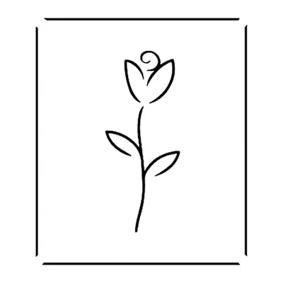 Rosa minimalista com moldura