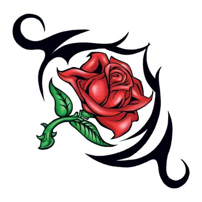 Rosa tribal com espinhos