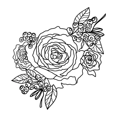 Rosas com frutinhas