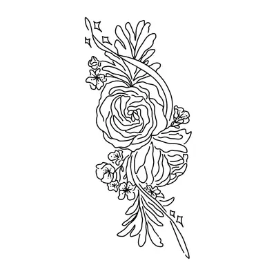 Rosas em faixa vertical