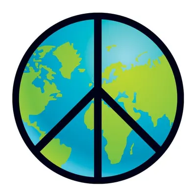 Símbolo da paz com planeta Terra
