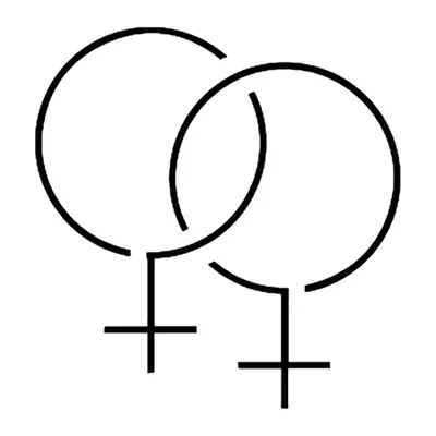 Símbolos femininos entrelaçados finos