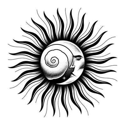 Sol com lua e espiral