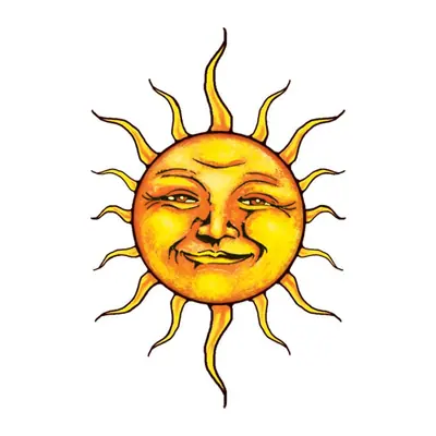 Sol com rosto dourado