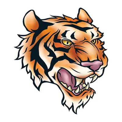 Tigre rugindo laranja