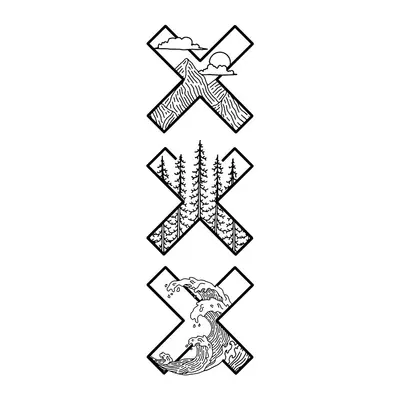 Três X com paisagens