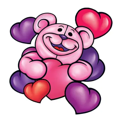 Ursinho rosa com corações