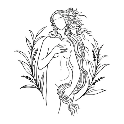 Vênus de Botticelli em linha