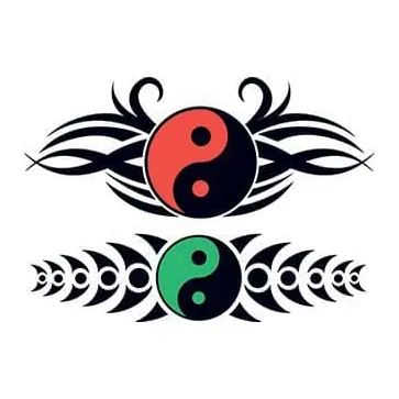 Yin yang tribal vermelho e verde
