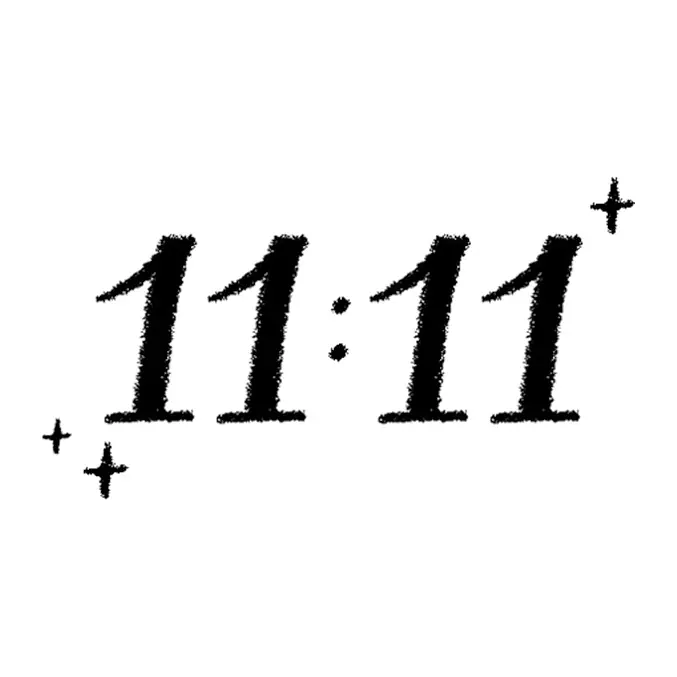 Tatuagem temporária Números — 11:11 — Modelo 1. Inclui número