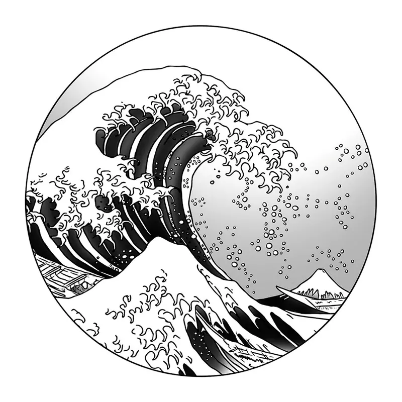 Tatuagem temporária Oriental — A grande onda de Kanagawa. Inclui onda