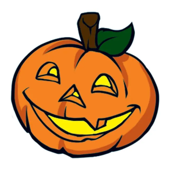 Tatuagem temporária Datas e Festas — Abóbora de Halloween sorridente. Inclui abóbora