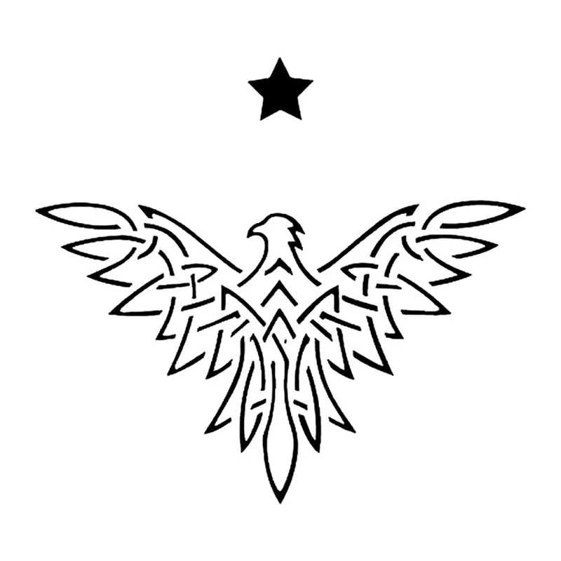 Tatuagem temporária Pássaros — Águia ornamental com estrela. Inclui águia, estrela