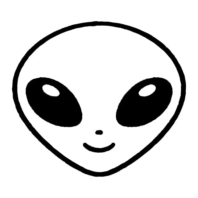 Tatuagem temporária Planetas e Espaço — Alienígena sorridente. Inclui alienígena