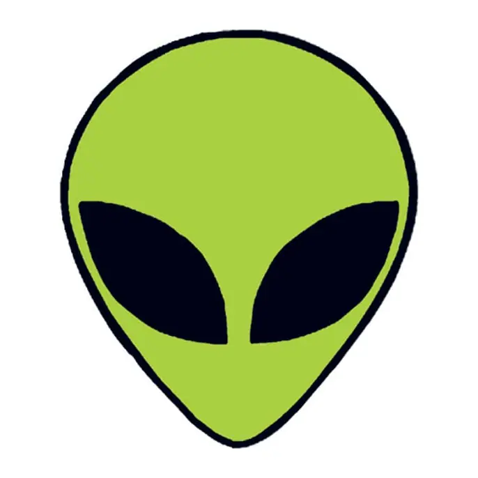 Tatuagem temporária Planetas e Espaço — Alienígena verde — Modelo 2. Inclui alienígena