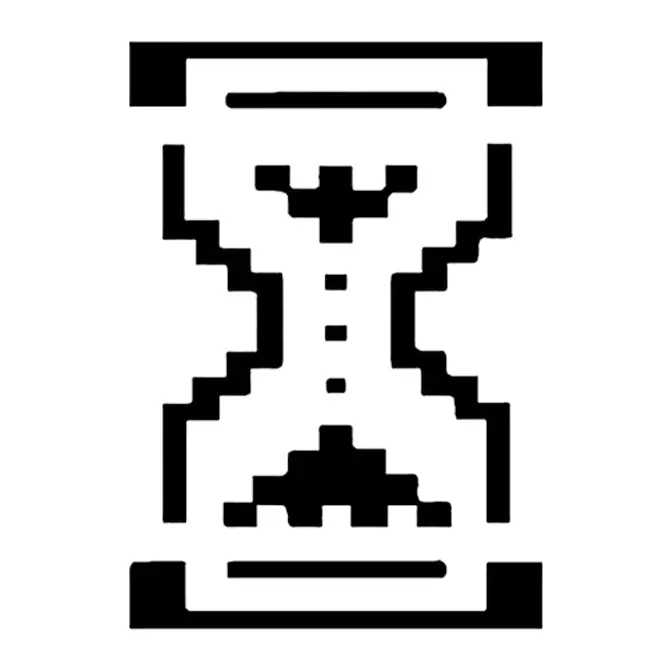 Tatuagem temporária Objetos — Ampulheta pixelada. Inclui ampulheta