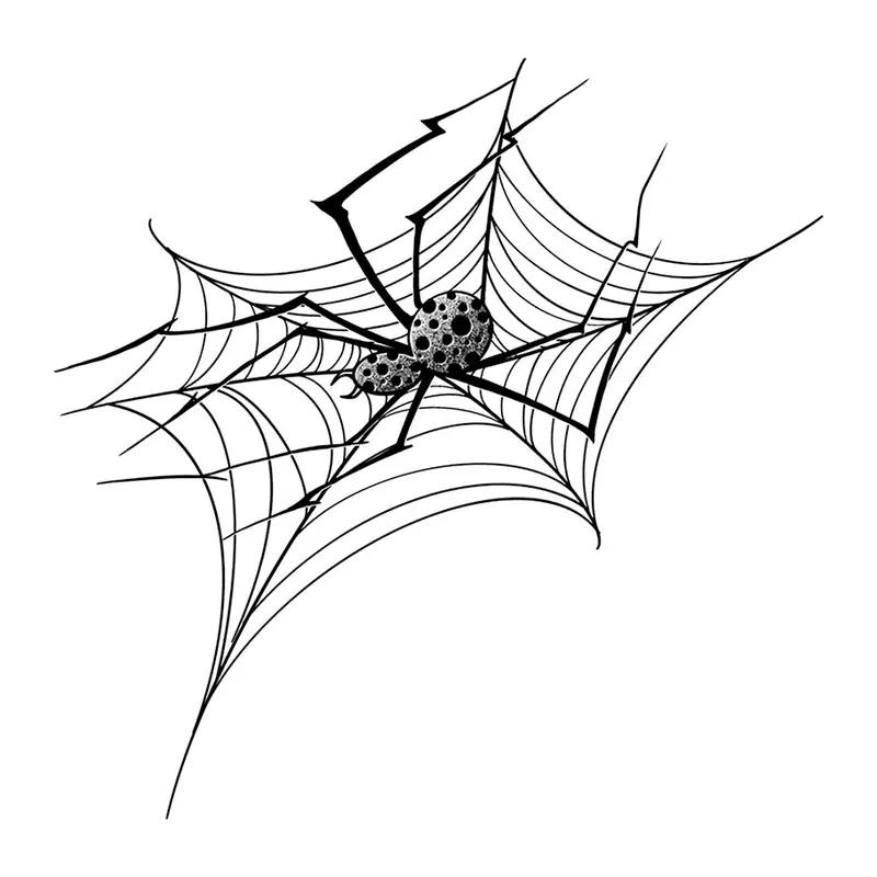 Tatuagem temporária Borboletas e Insetos — Aranha na teia. Inclui aranha, teia