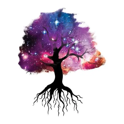 Tatuagem temporária Folhas e Plantas — Árvore da vida galáxia. Inclui árvore