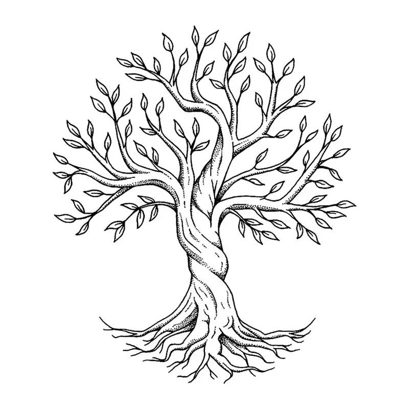Tatuagem temporária Folhas e Plantas — Árvore da vida. Inclui árvore