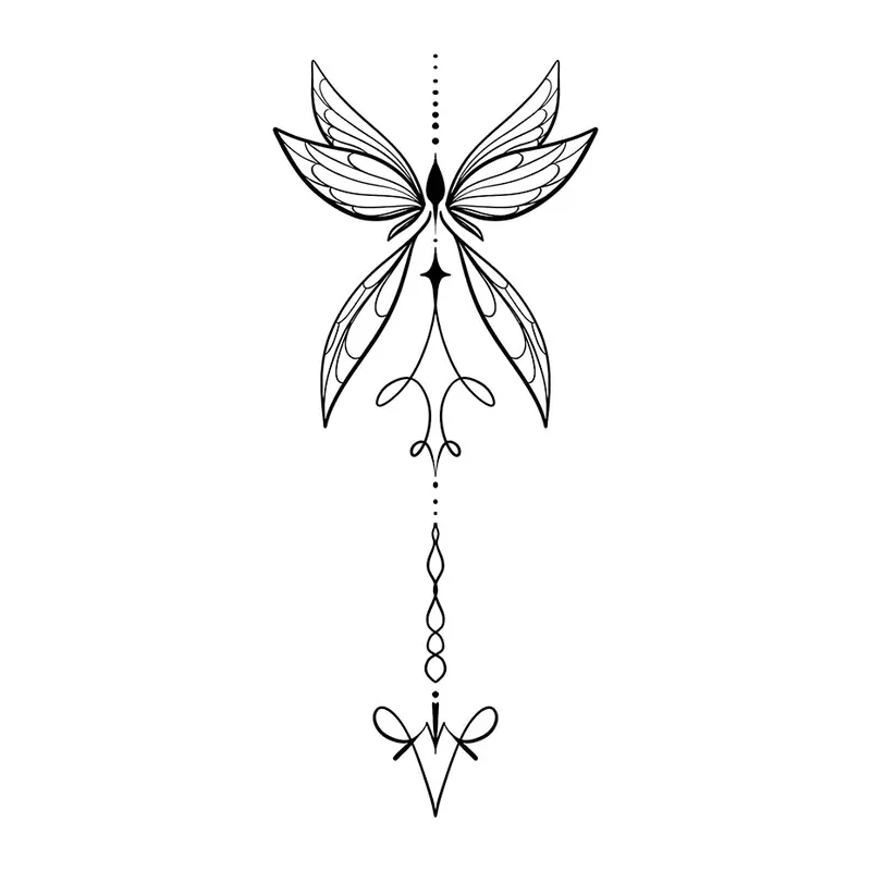 Tatuagem temporária Borboletas e Insetos — Asas de borboleta ornamentais. Inclui asas