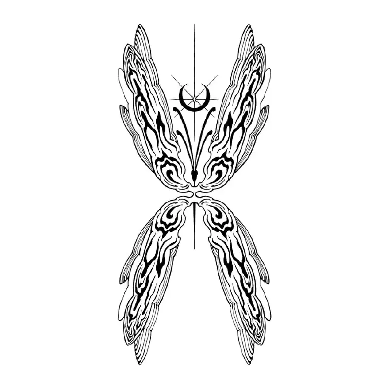 Tatuagem temporária Borboletas e Insetos — Asas ornamentais de borboleta. Inclui asas