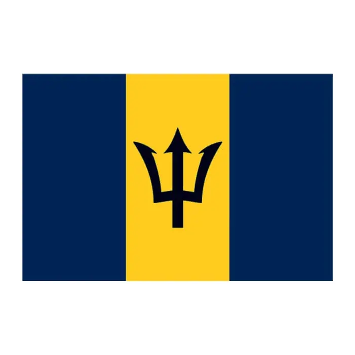 Tatuagem temporária Bandeiras — Bandeira de Barbados. Inclui bandeira