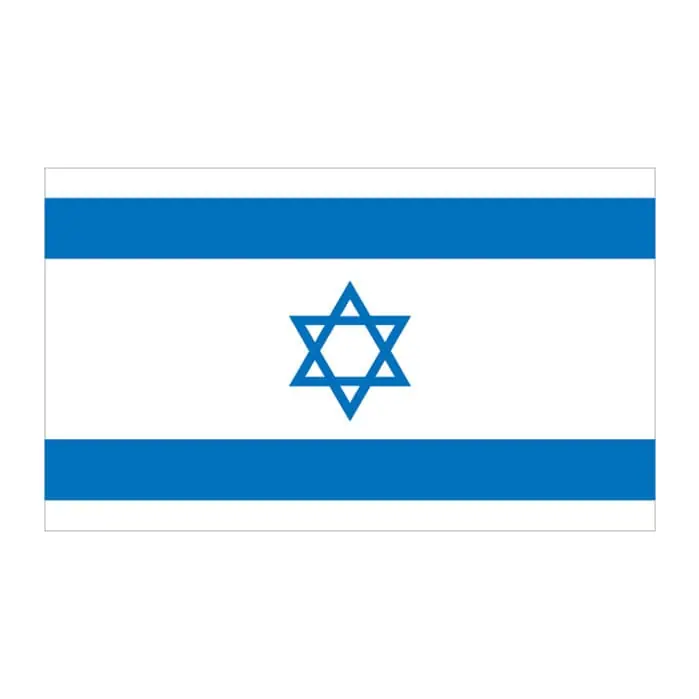 Tatuagem temporária Bandeiras — Bandeira de Israel. Inclui bandeira