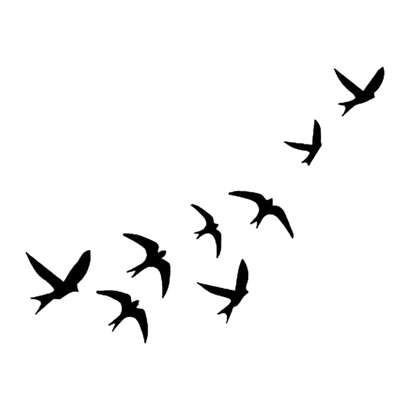 Tatuagem temporária Pássaros — Bando de andorinhas voando. Inclui andorinhas
