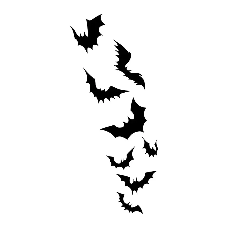 Tatuagem temporária Caveiras e Sombrio — Bando de morcegos. Inclui morcegos