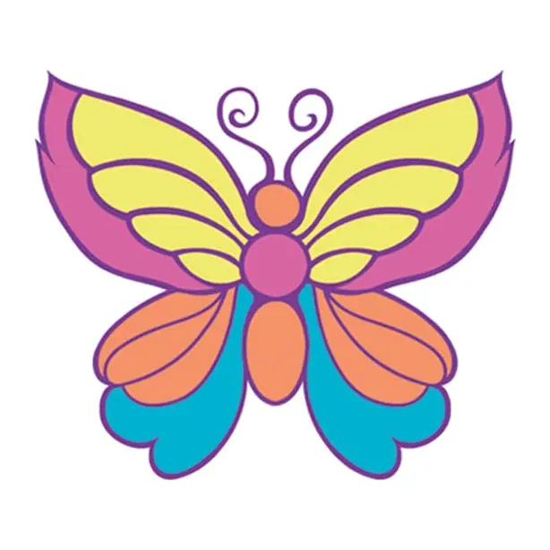 Tatuagem temporária Borboletas e Insetos — Borboleta colorida pequena. Inclui borboleta