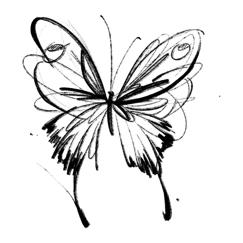 Tatuagem temporária Borboletas e Insetos — Borboleta em aquarela. Inclui borboleta