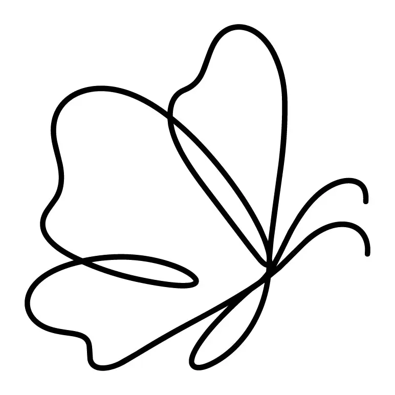 Tatuagem temporária Borboletas e Insetos — Borboleta em linha contínua. Inclui borboleta
