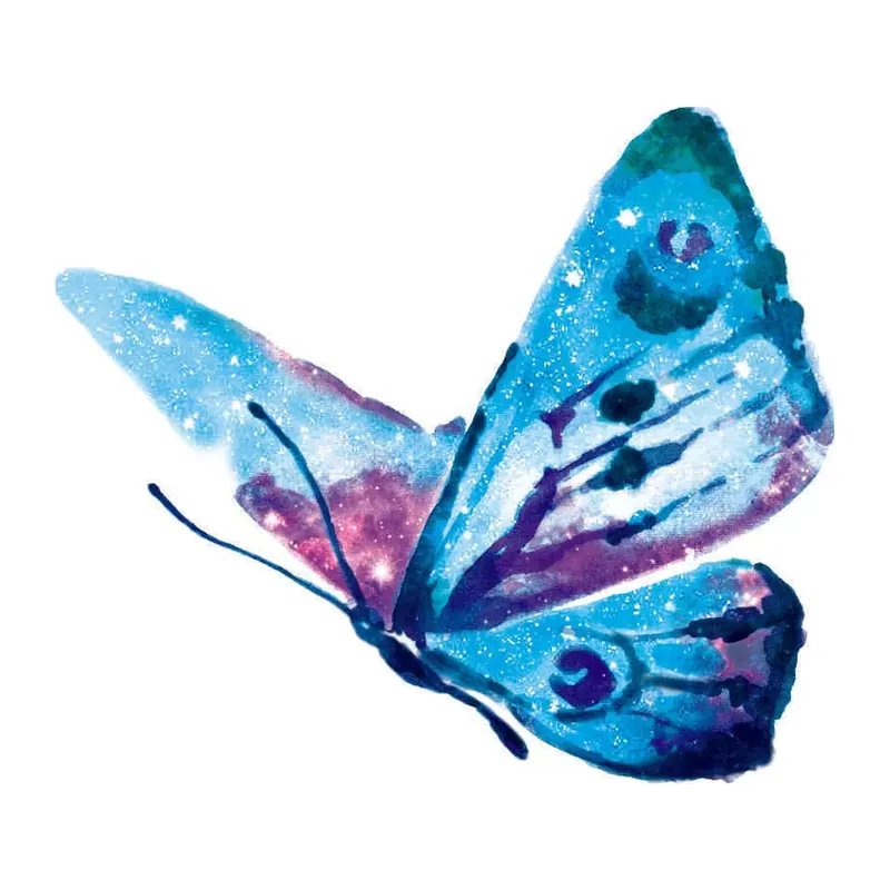 Tatuagem temporária Borboletas e Insetos — Borboleta galáxia. Inclui borboleta