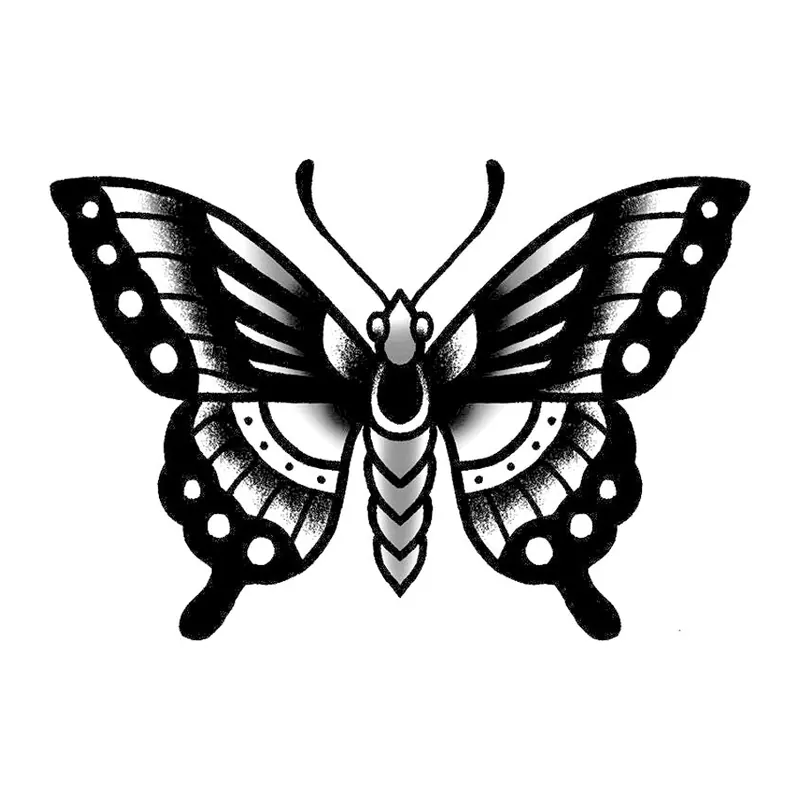 Tatuagem temporária Borboletas e Insetos — Borboleta old school. Inclui borboleta
