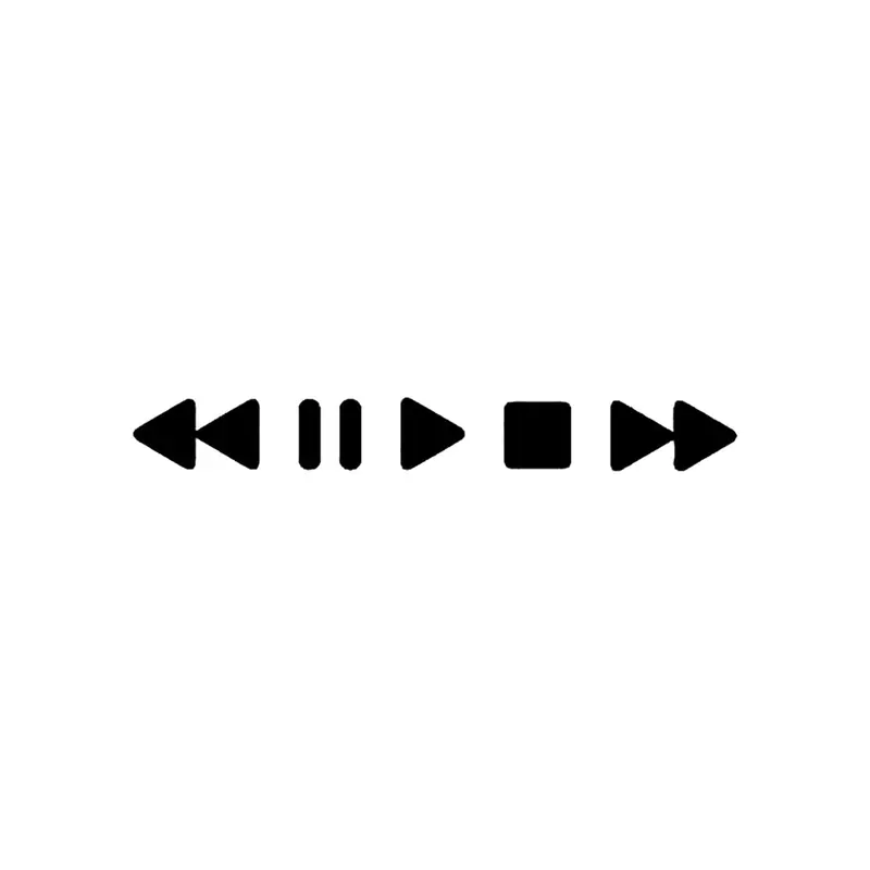 Tatuagem temporária Música — Botões de reprodução. Inclui botões