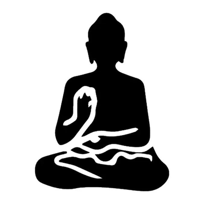 Tatuagem temporária Espiritual e Religioso — Buda sentado em silhueta. Inclui buda
