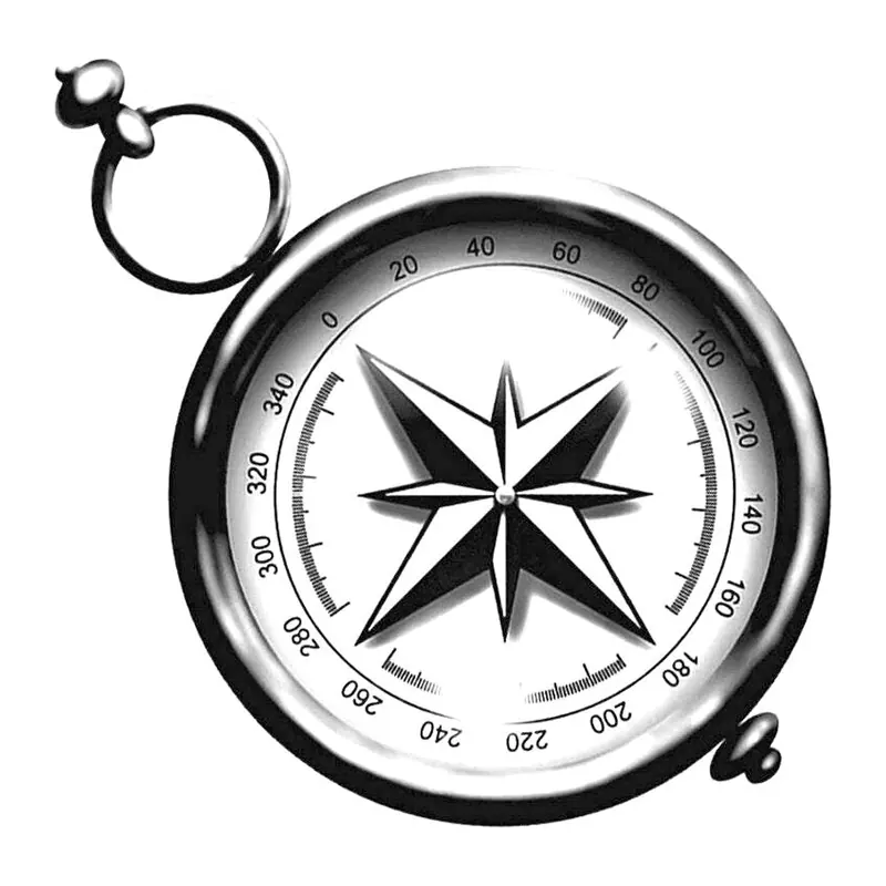 Tatuagem temporária Viagem e Aventura — Bússola antiga. Inclui bússola
