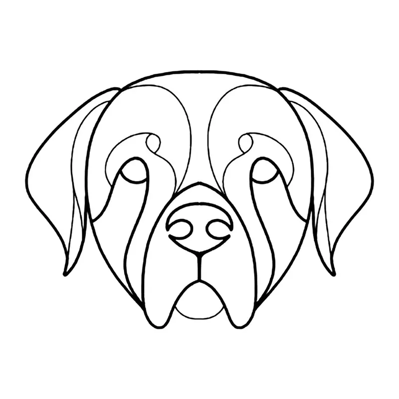 Tatuagem temporária Cachorros — Cachorro geométrico. Inclui cachorro