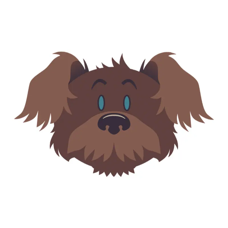 Tatuagem temporária Bichinhos Fofos — Cachorro marrom peludo. Inclui cachorro