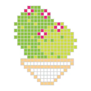 Tatuagem temporária Folhas e Plantas — Cacto de pixel com flores. Inclui cacto