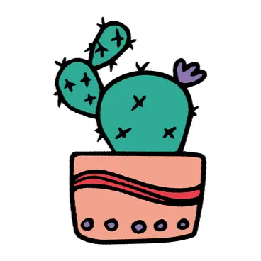 Tatuagem temporária Folhas e Plantas — Cacto em vaso salmão. Inclui cacto