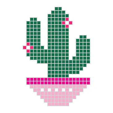 Tatuagem temporária Folhas e Plantas — Cacto saguaro de pixel. Inclui cacto