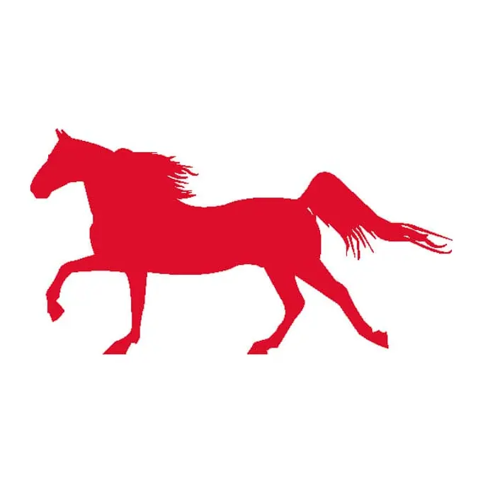 Tatuagem temporária Animais Selvagens — Cavalo vermelho em silhueta. Inclui cavalo