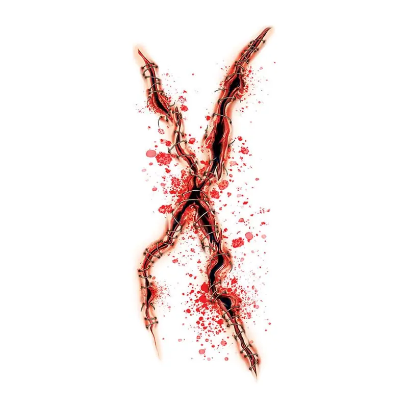 Tatuagem temporária Efeitos e Fantasia — Cicatrizes em X. Inclui cicatrizes